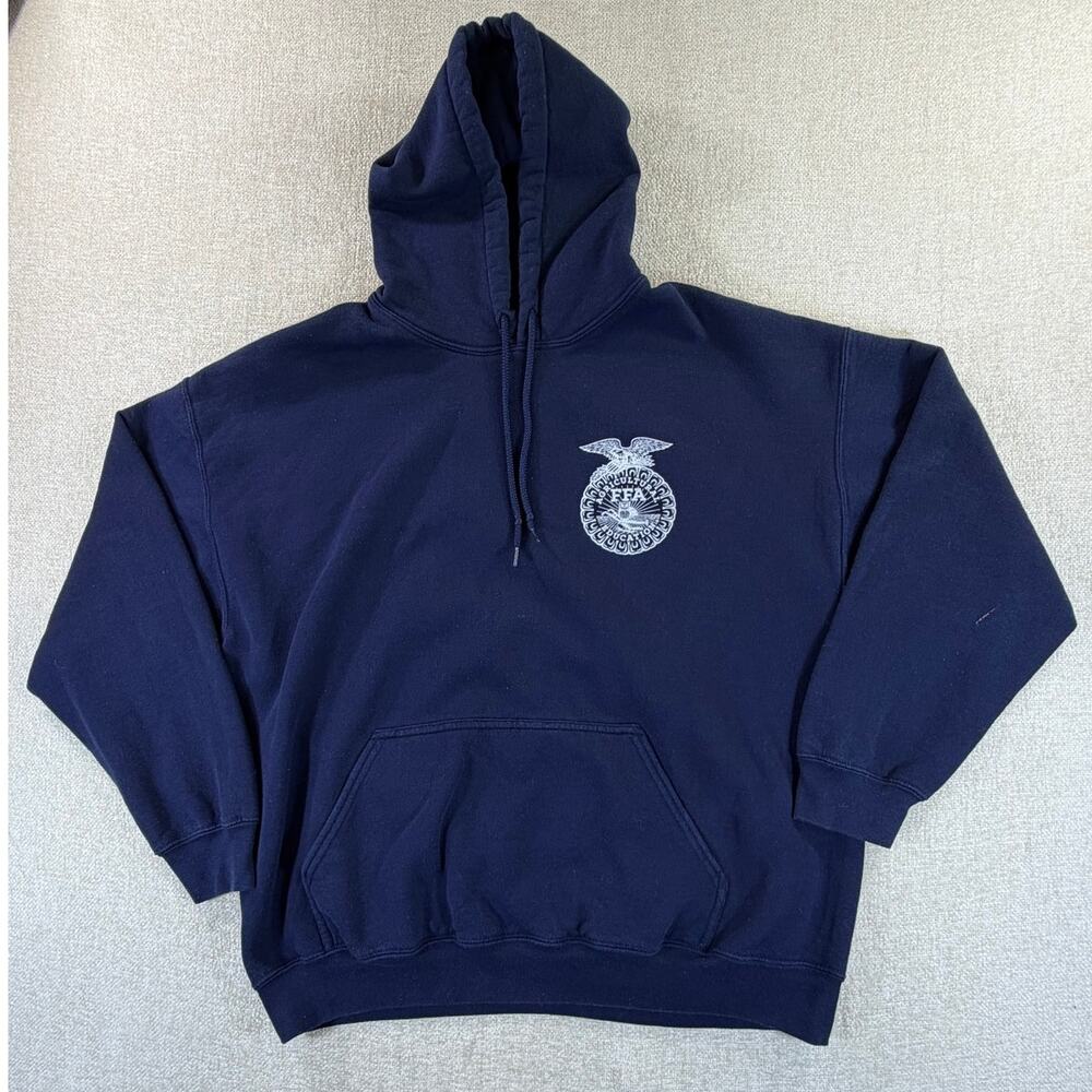 FFA Unisex Blue XL Washington Long Sleeve Hoodie Agriculture School Sweatshirt